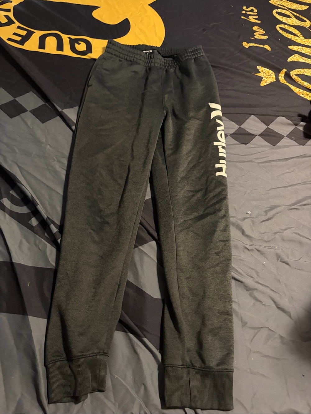 Hurley Black Kids Joggers with White Side Logo